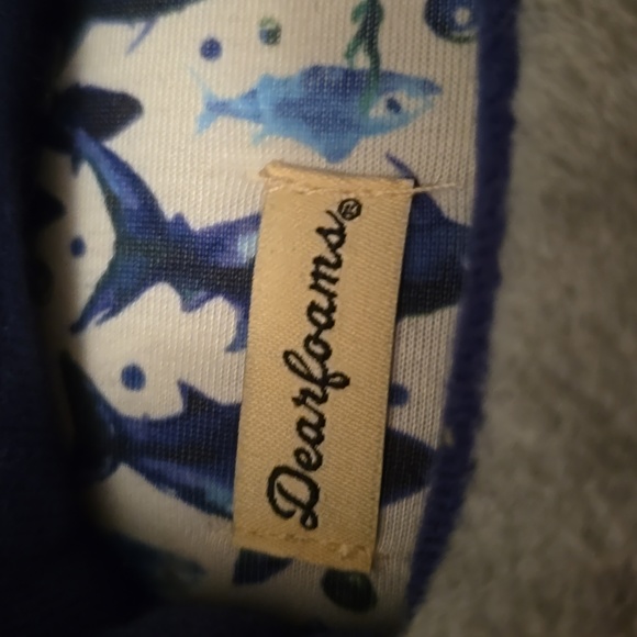 DEARFOAMS BRAND BOYS GRAY AND BLUE SHARK SLIPPERS SIZE 4/5 - Picture 13 of 14